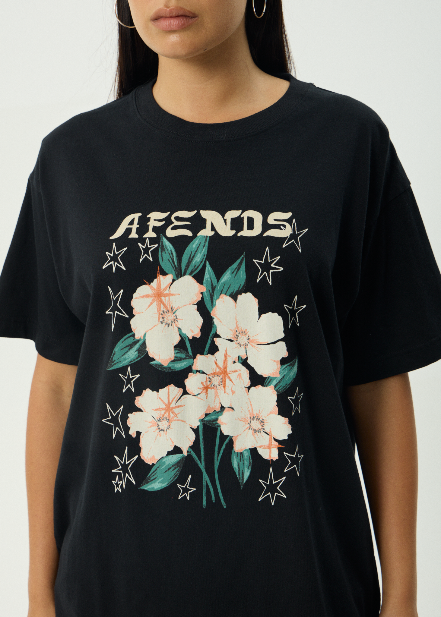 AFENDS Womens Anouk - Oversized Tee - Black