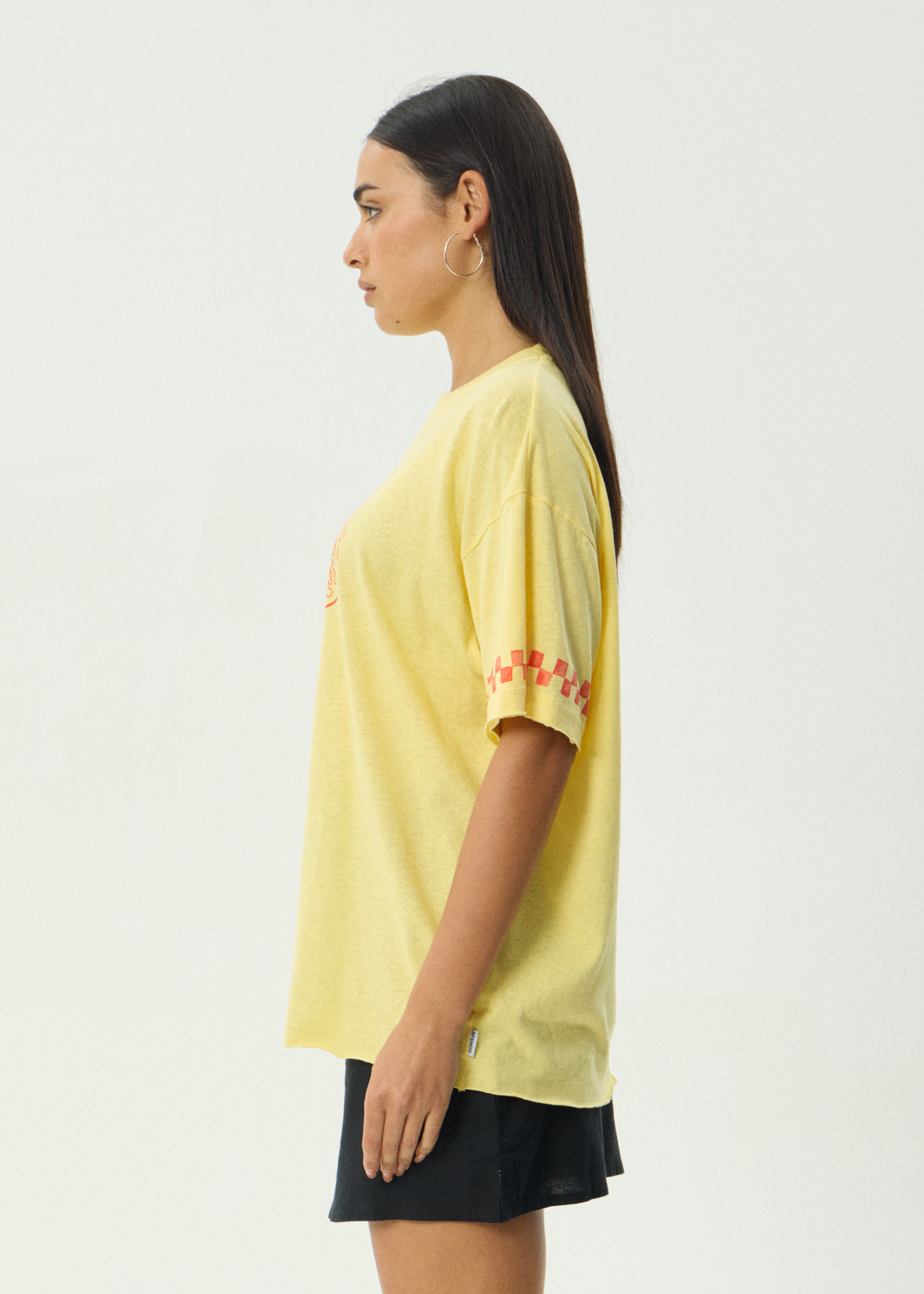 AFENDS Womens Calda - Oversized Tee - Lemon