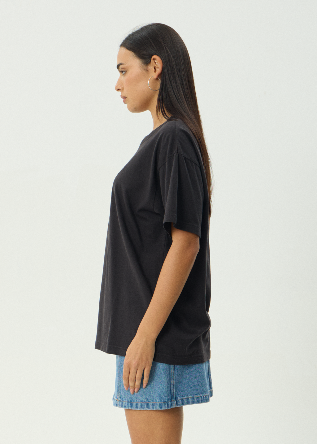 AFENDS Womens Fly Away - Oversized Tee - Stone Black