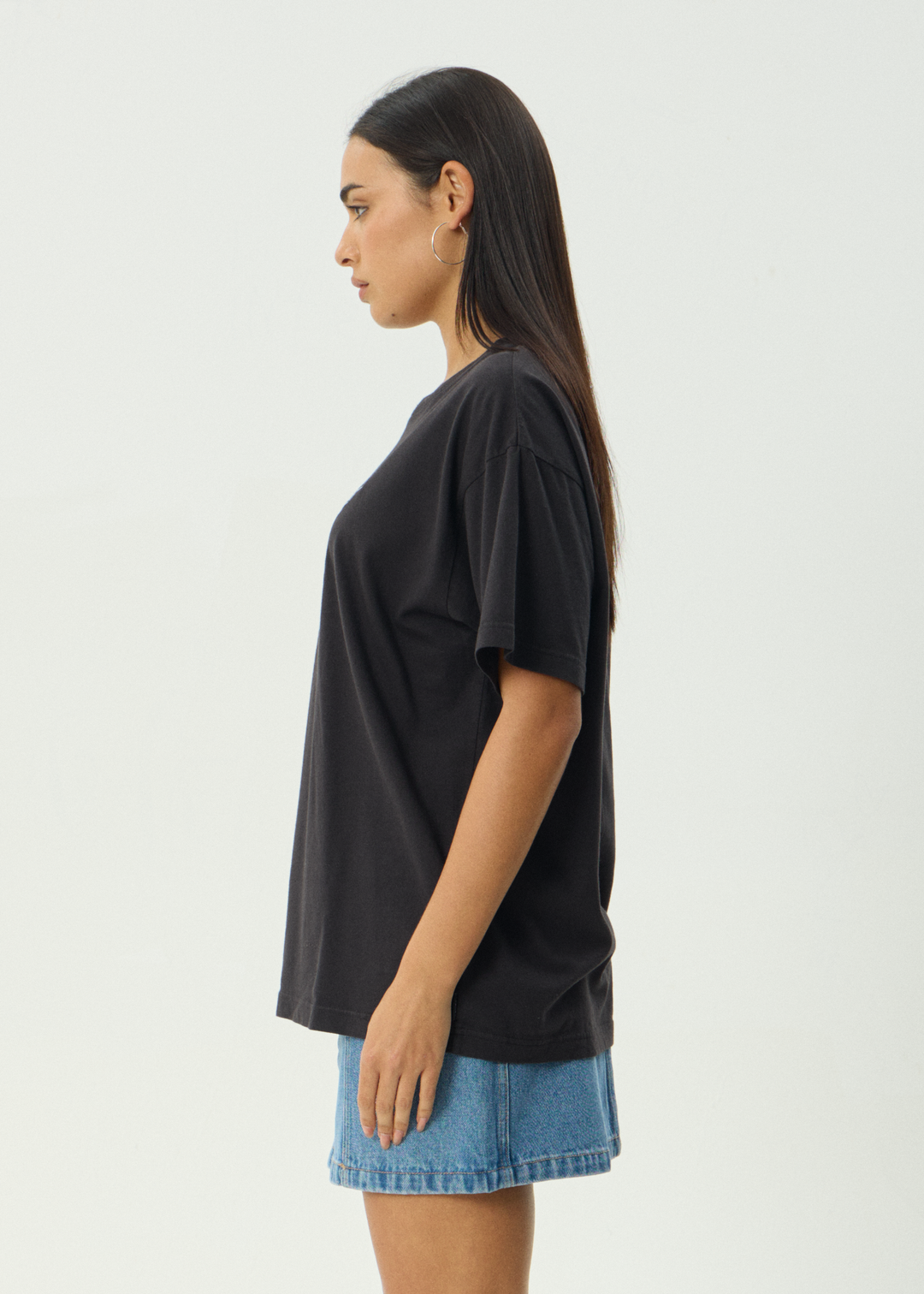 AFENDS Womens Fly Away - Oversized Tee - Stone Black