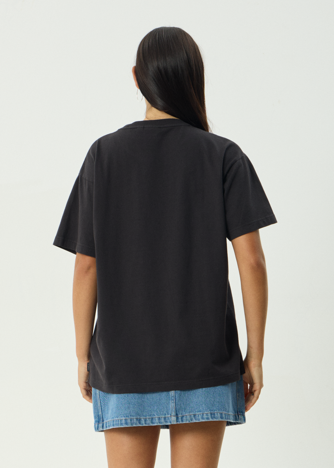 AFENDS Womens Fly Away - Oversized Tee - Stone Black
