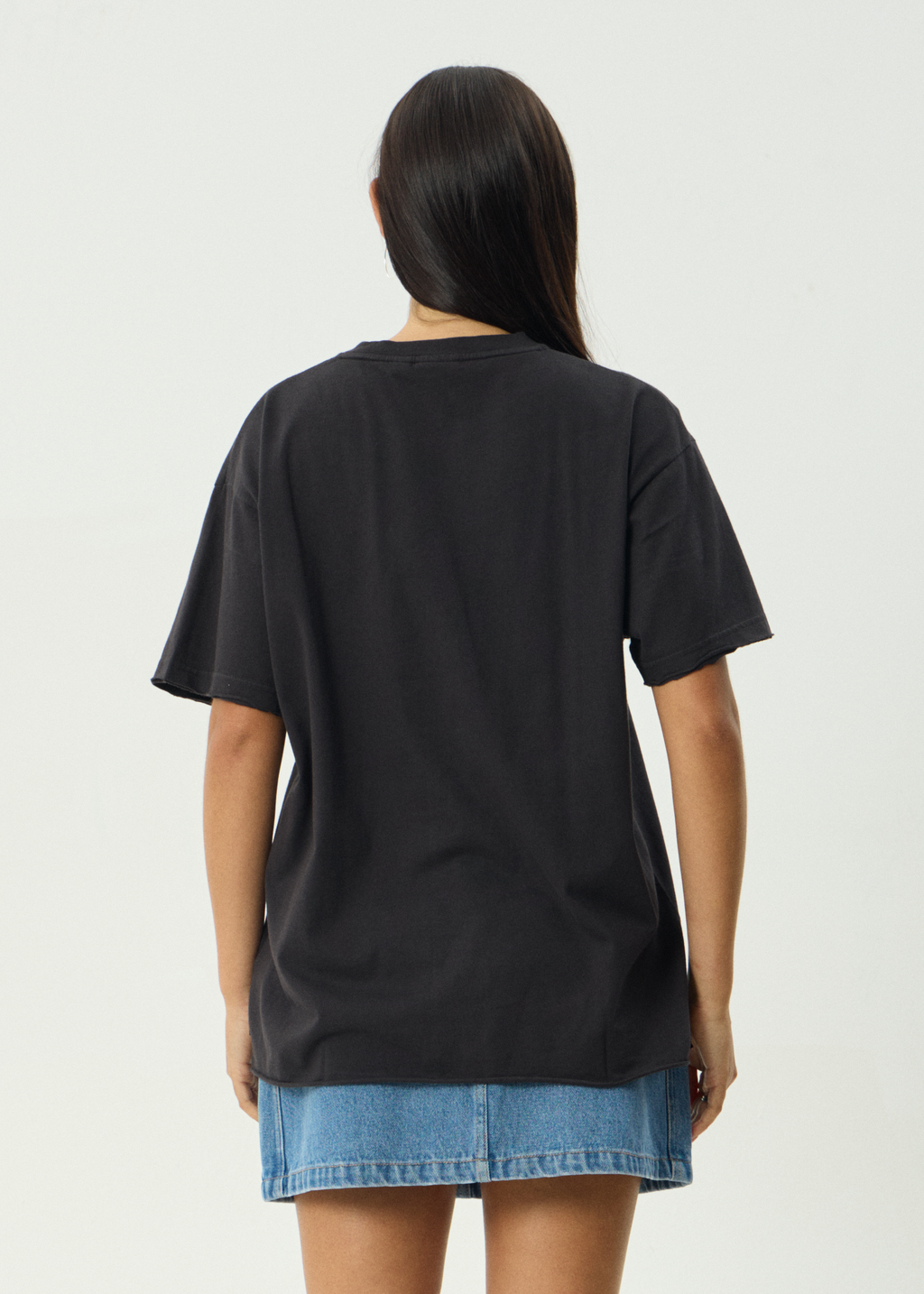 AFENDS Womens Easty - Oversized Tee - Stone Black