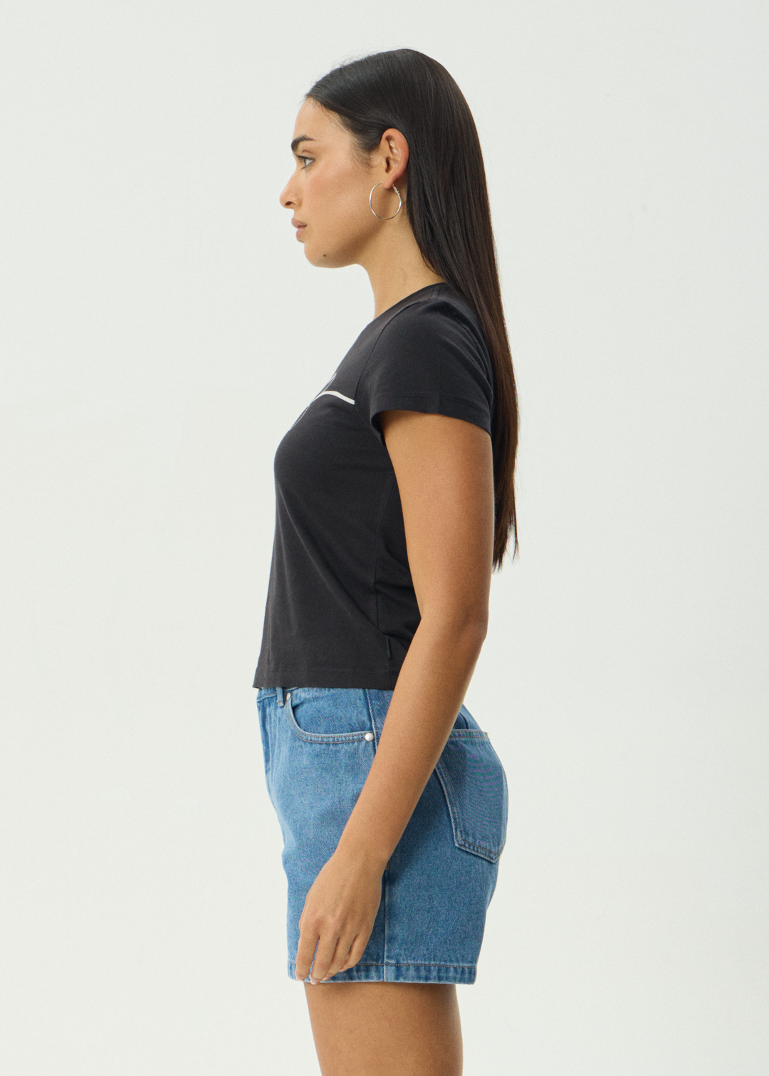 AFENDS Womens Tranquil - Baby Tee - Stone Black