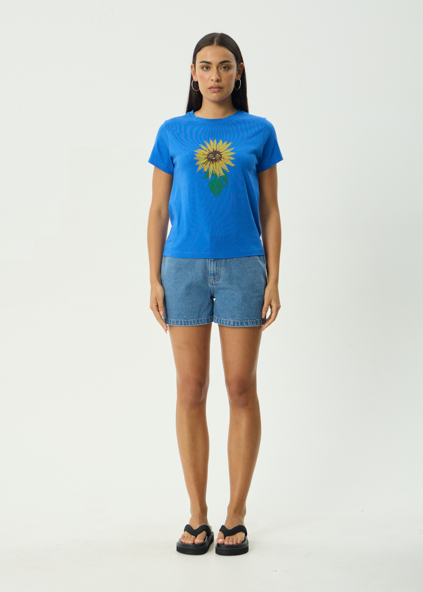 AFENDS Womens Sunnyflower - Regular Tee - Marina