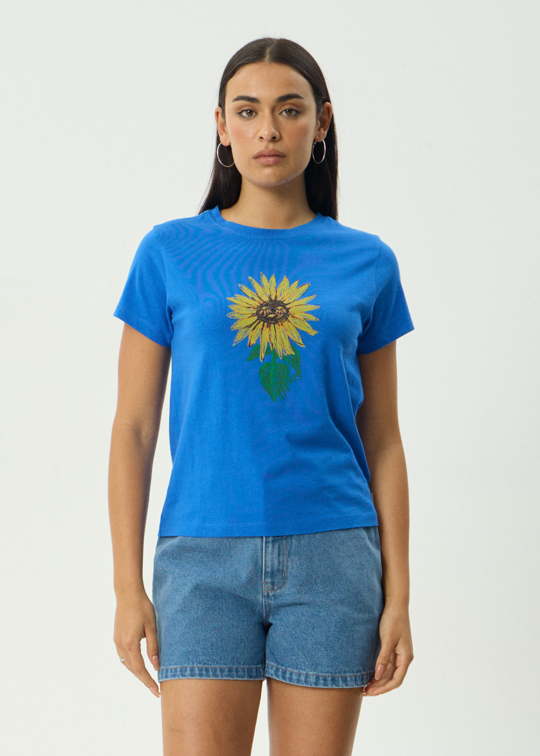 AFENDS Womens Sunnyflower - Regular Tee - Marina