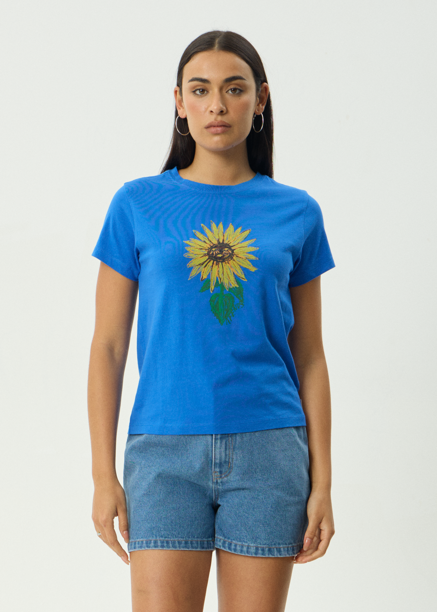 AFENDS Womens Sunnyflower - Regular Tee - Marina