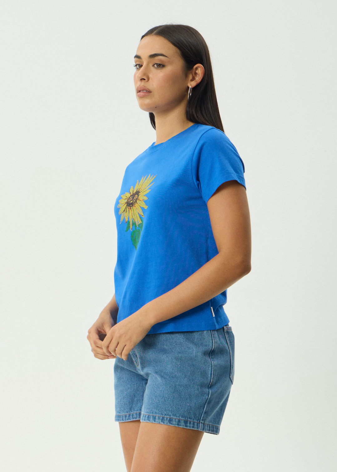 AFENDS Womens Sunnyflower - Regular Tee - Marina