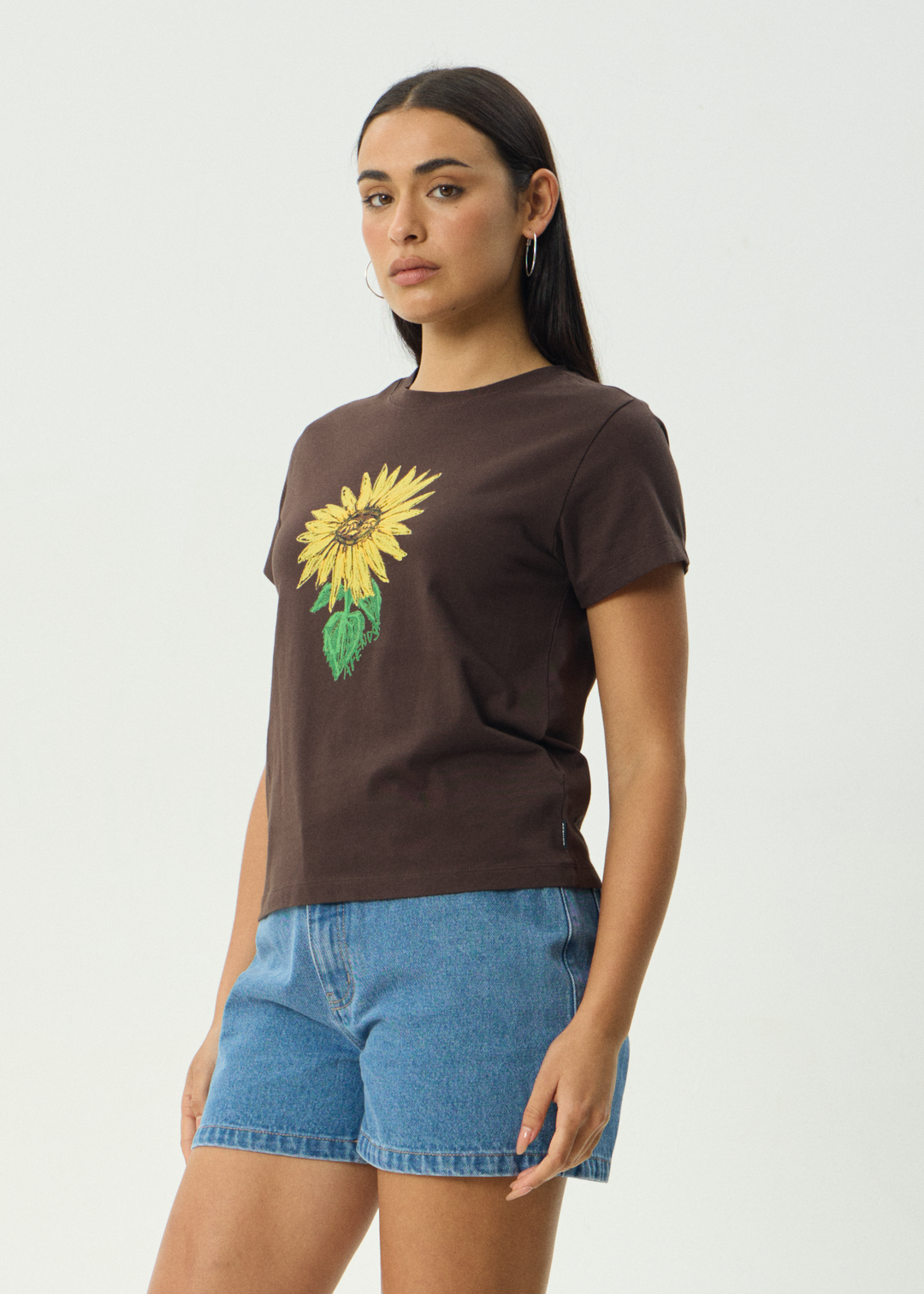 AFENDS Womens Sunnyflower - Regular Tee - Coffee