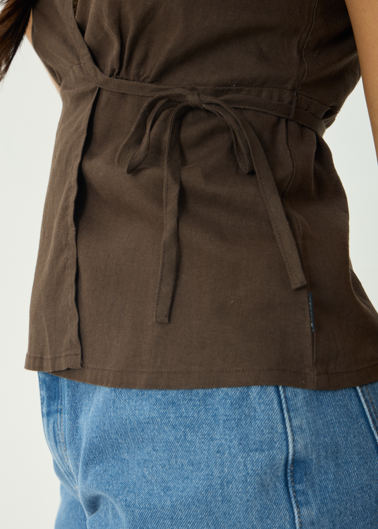 AFENDS Womens Loula - Wrap Top - Coffee