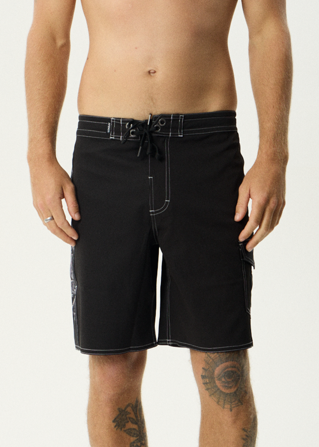 AFENDS Mens Lqd Metal - Surf Related V2 Boardshort 19" - Black
