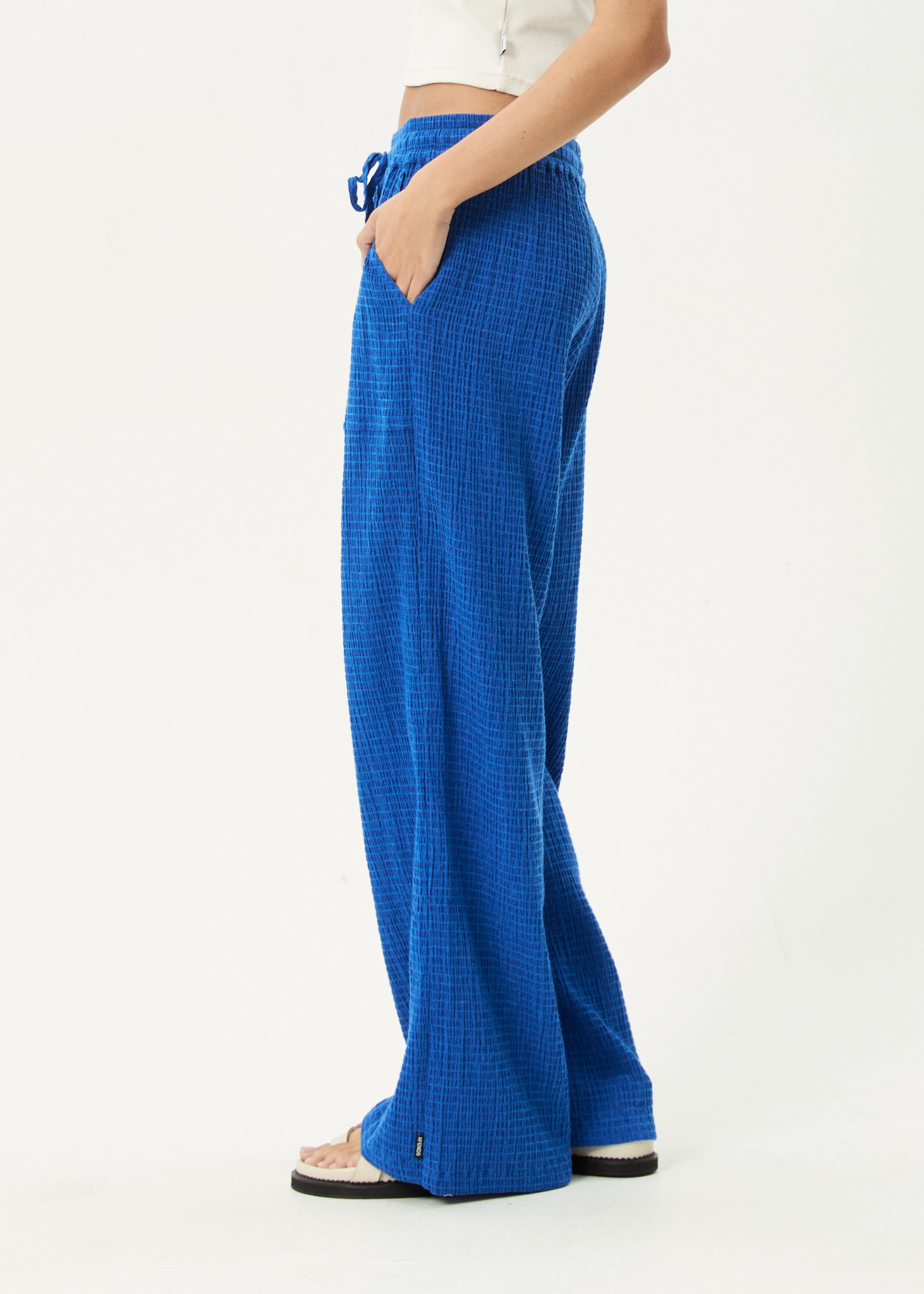 AFENDS Womens Marina - Seersucker Pant - Marina