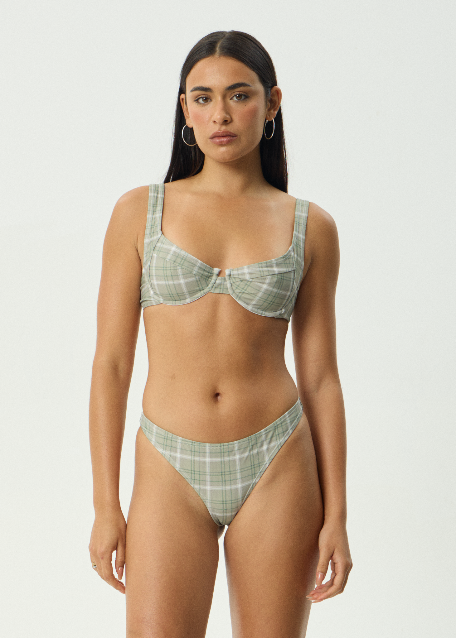 AFENDS Womens Scout - Bikini Top - Olive Check