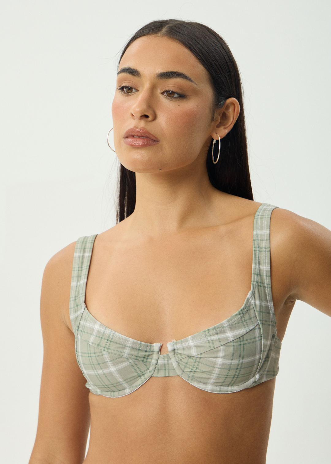AFENDS Womens Scout - Bikini Top - Olive Check