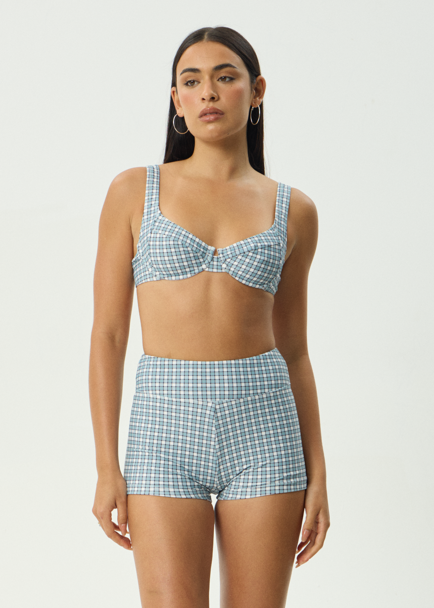 AFENDS Womens Evans - Bikini Top - Overcast Check