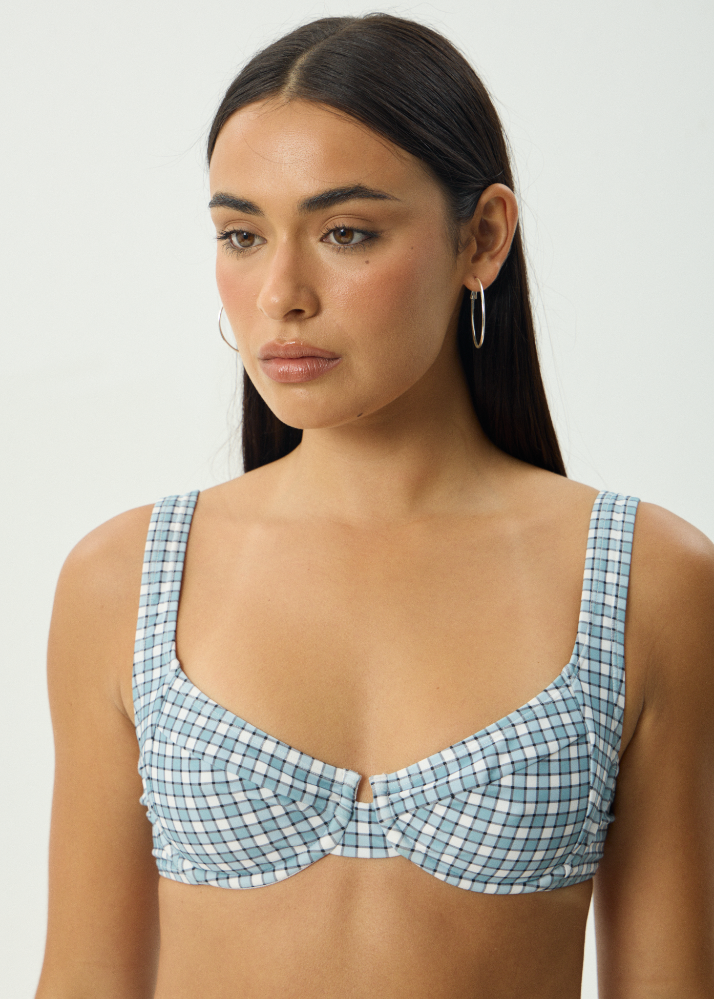 AFENDS Womens Evans - Bikini Top - Overcast Check