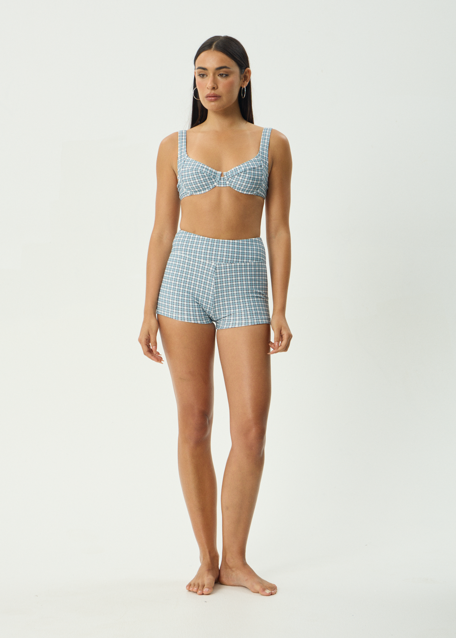 AFENDS Womens Evans - Swim Short - Overcast Check