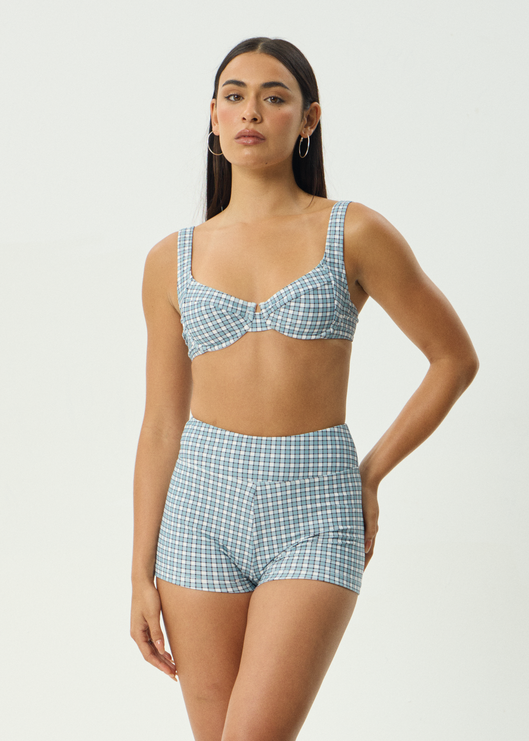 AFENDS Womens Evans - Swim Short - Overcast Check