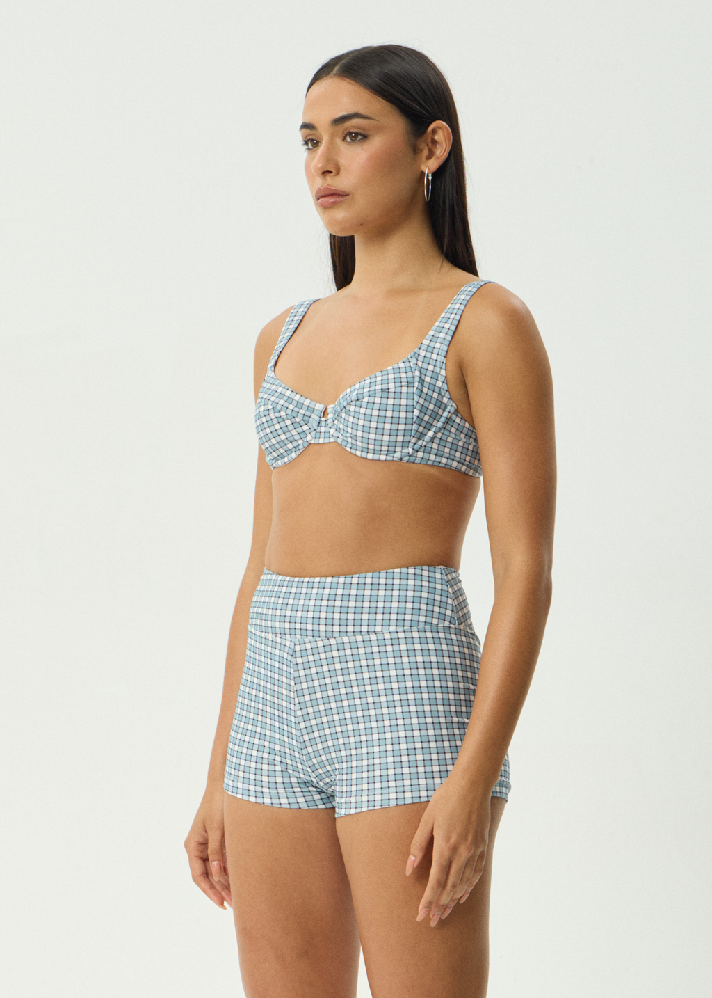 AFENDS Womens Evans - Bikini Top - Overcast Check