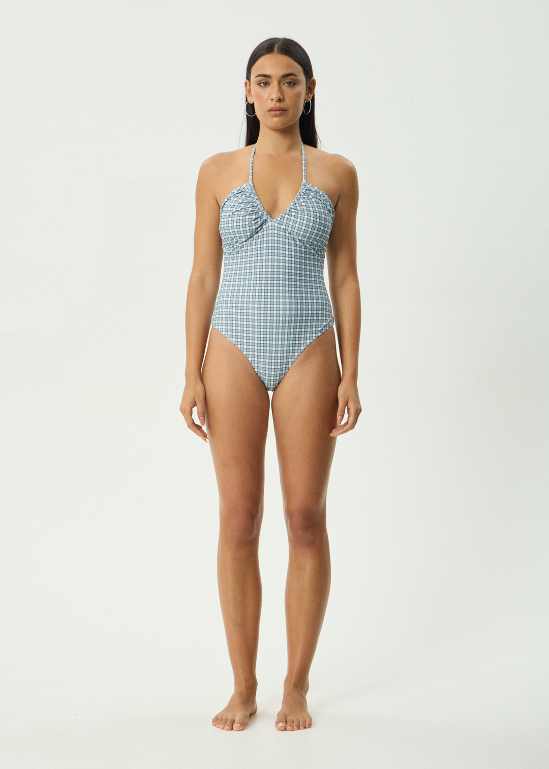 AFENDS Womens Evans - One Piece - Overcast Check