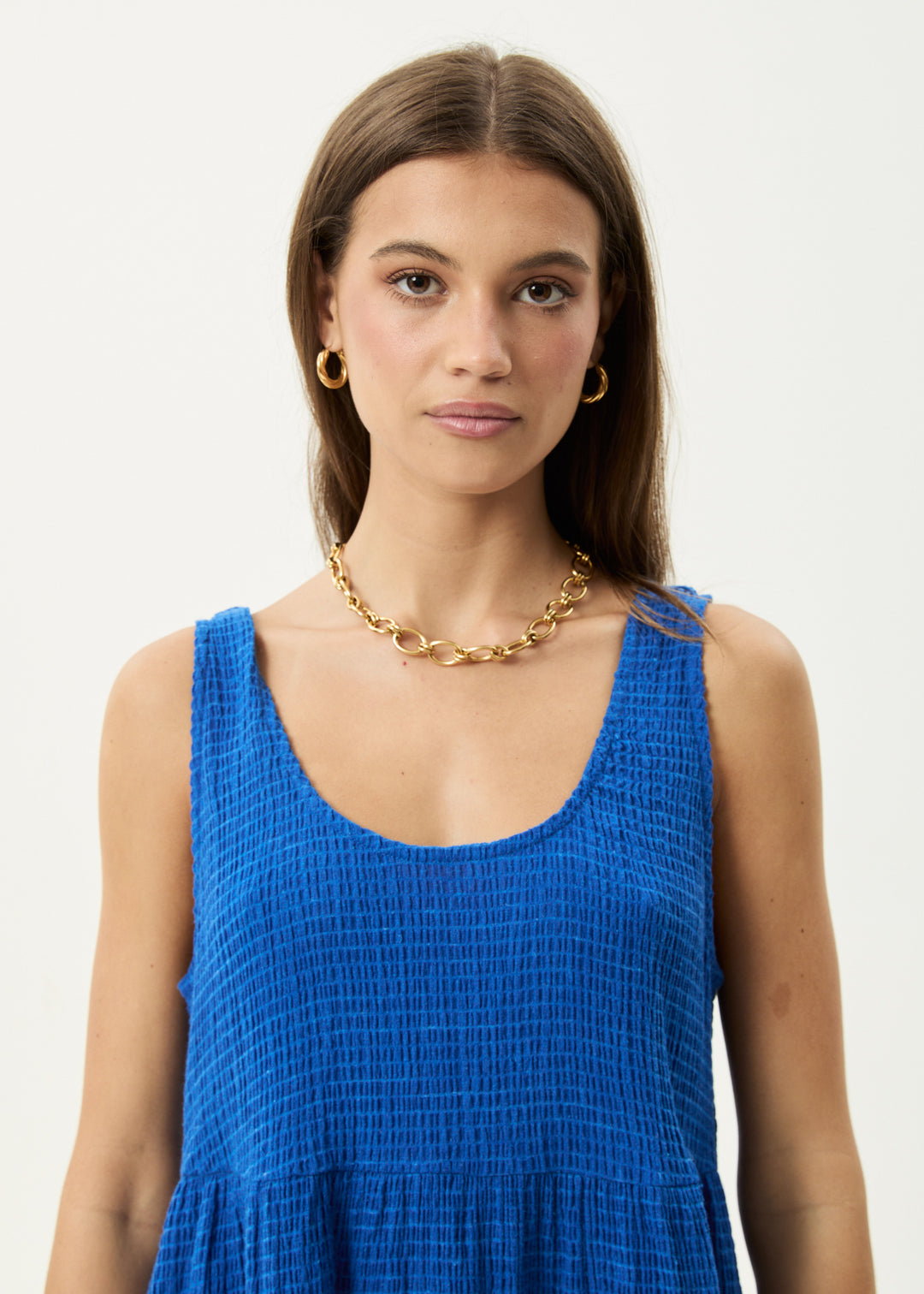 AFENDS Womens Marina Jesse - Seersucker Mini Dress - Marina