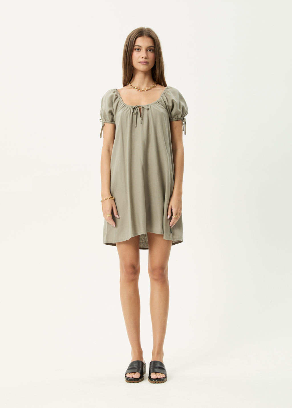 AFENDS Womens Lenni - Mini Dress - Olive