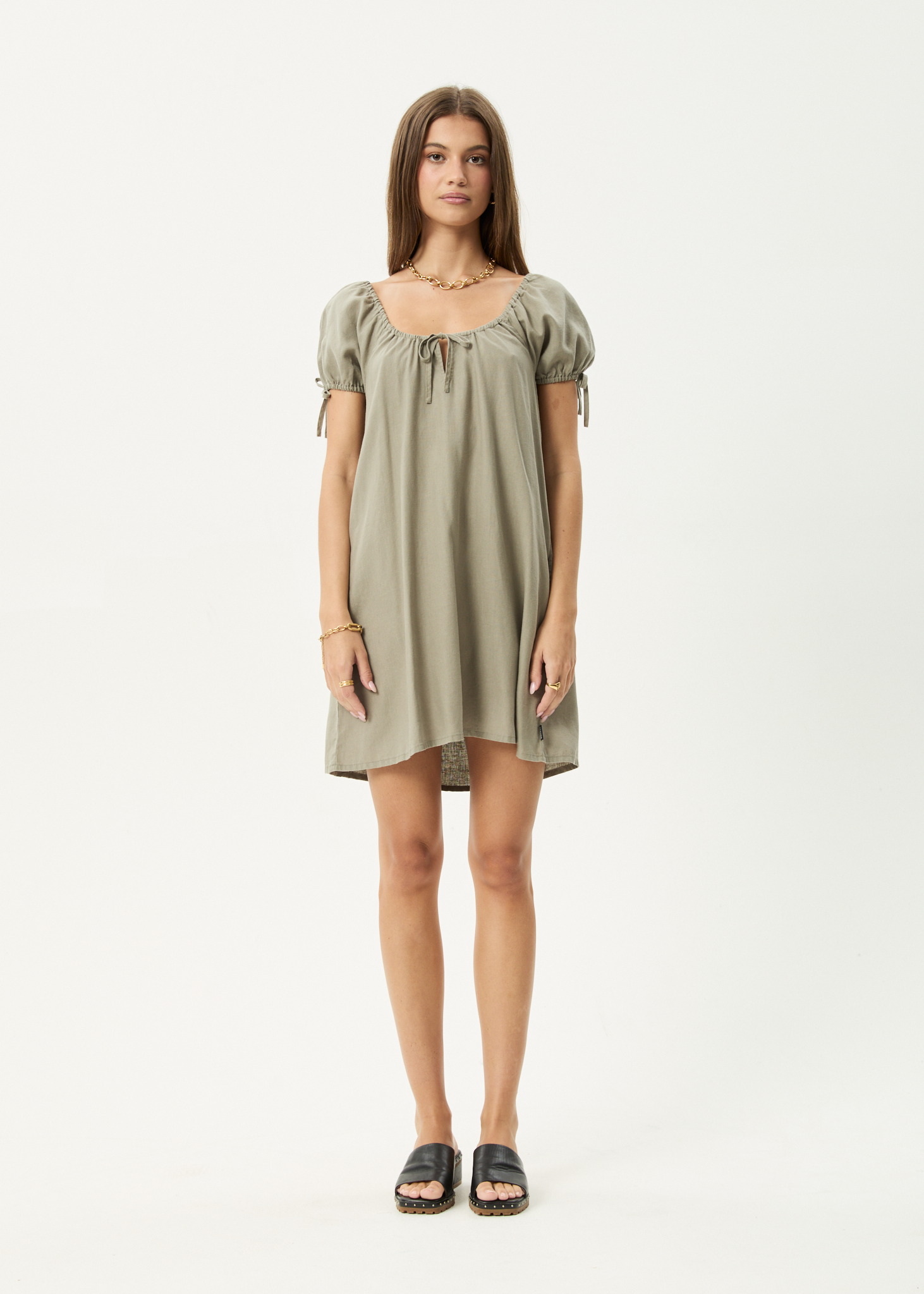 AFENDS Womens Lenni - Mini Dress - Olive