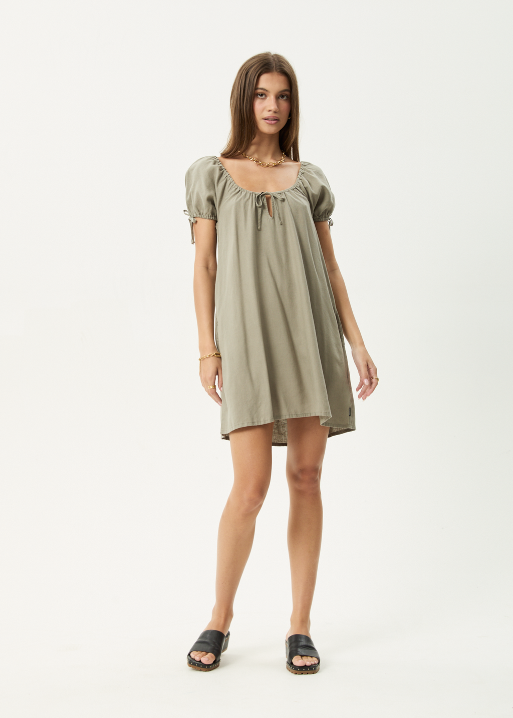 AFENDS Womens Lenni - Mini Dress - Olive