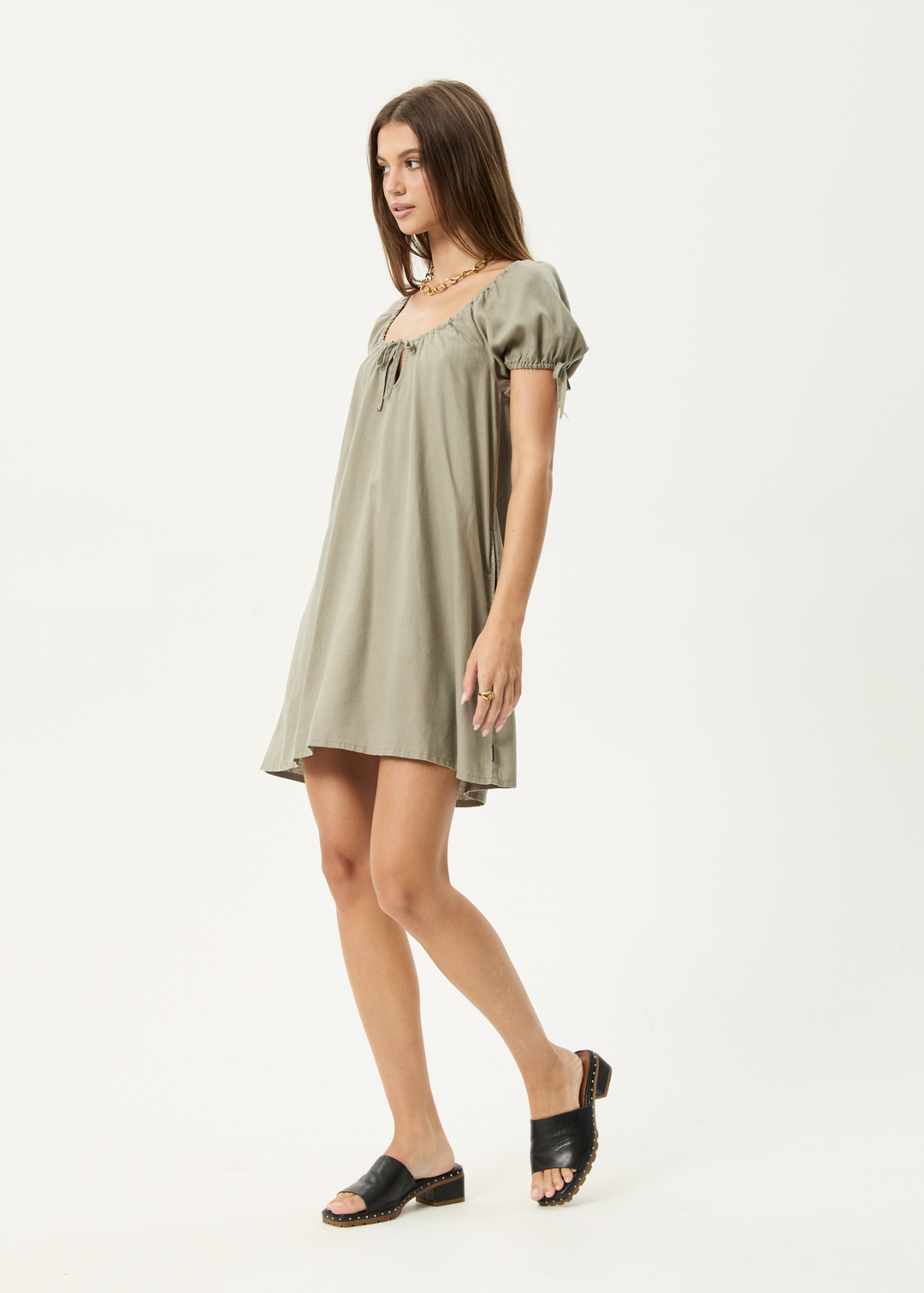 AFENDS Womens Lenni - Mini Dress - Olive