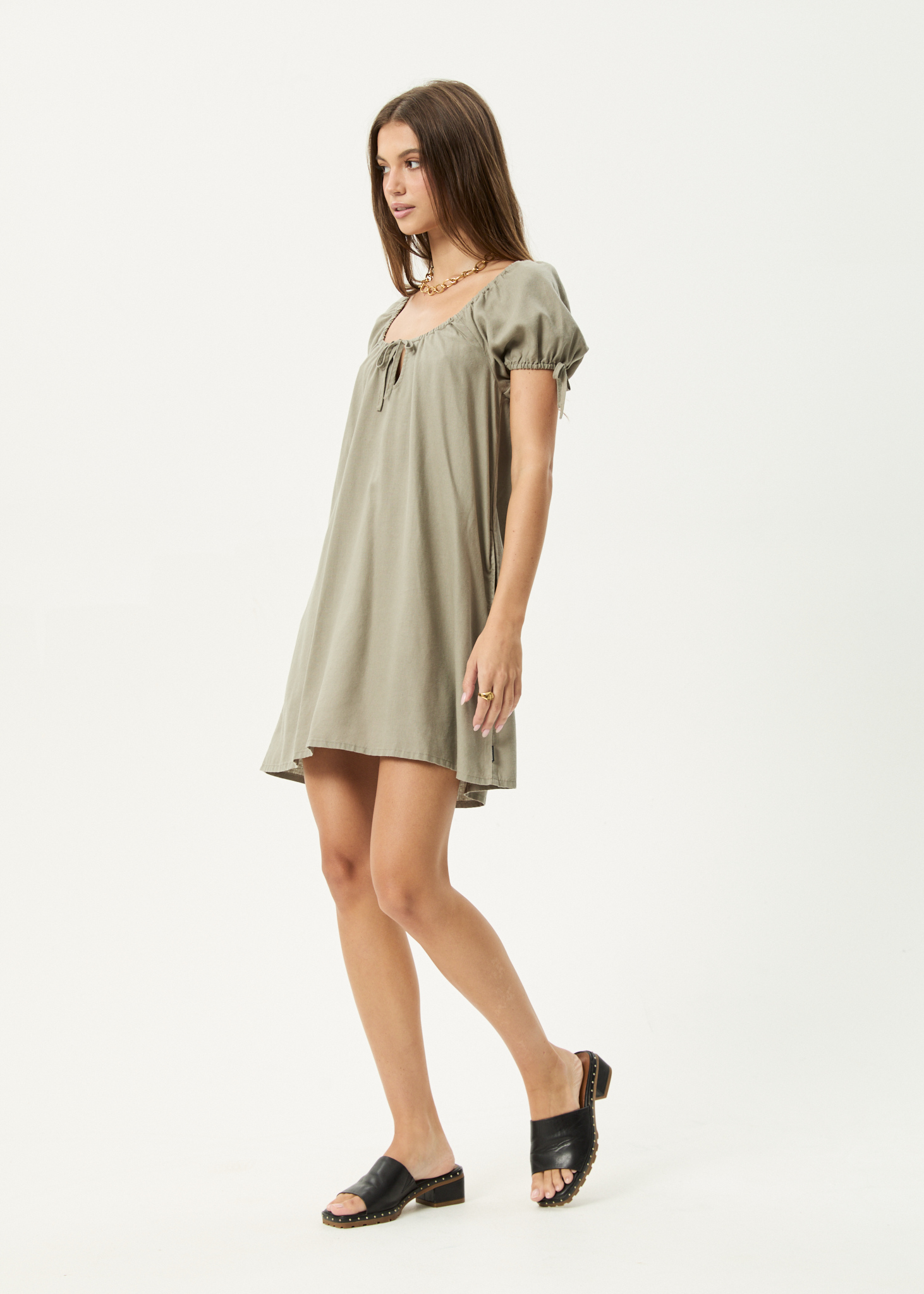 AFENDS Womens Lenni - Mini Dress - Olive