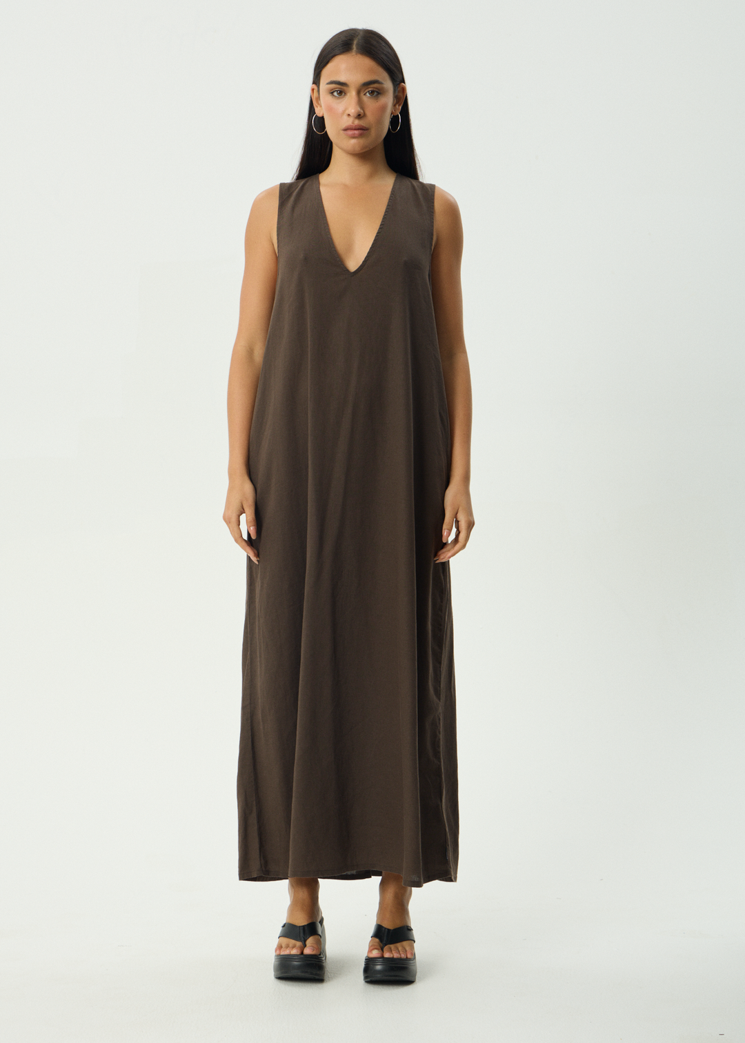 AFENDS Womens Lilo - Maxi Dress - Coffee