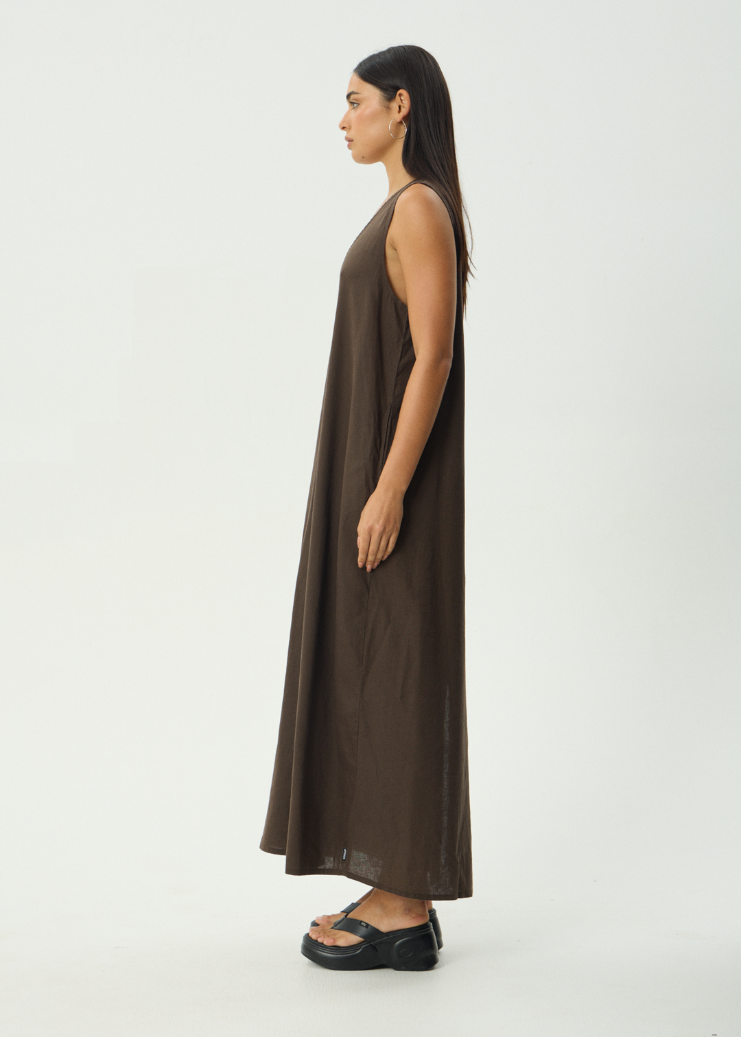 AFENDS Womens Lilo - Maxi Dress - Coffee
