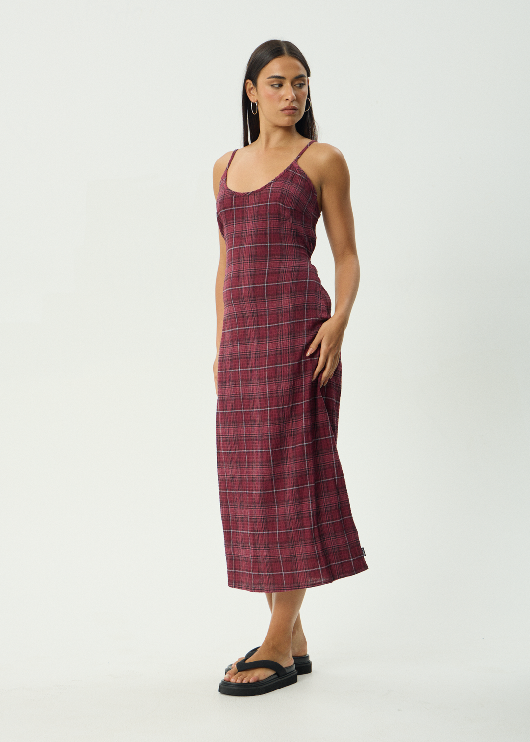 AFENDS Womens Eboni Rumi - Seersucker Check Dress - Port Check