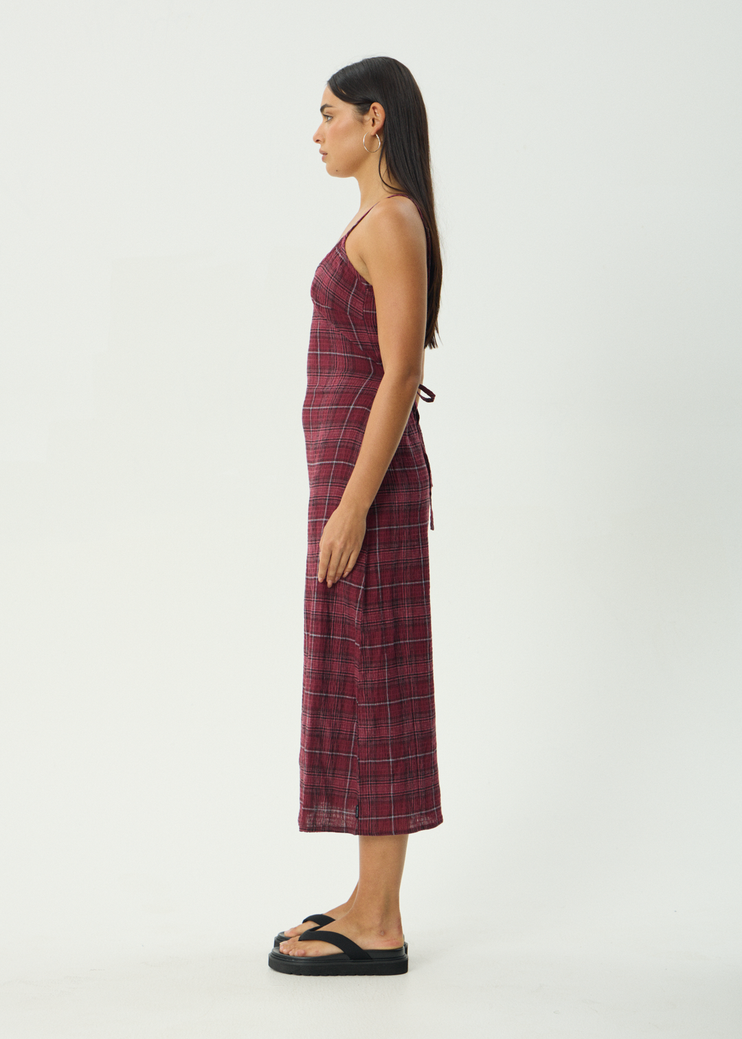 AFENDS Womens Eboni Rumi - Seersucker Check Dress - Port Check