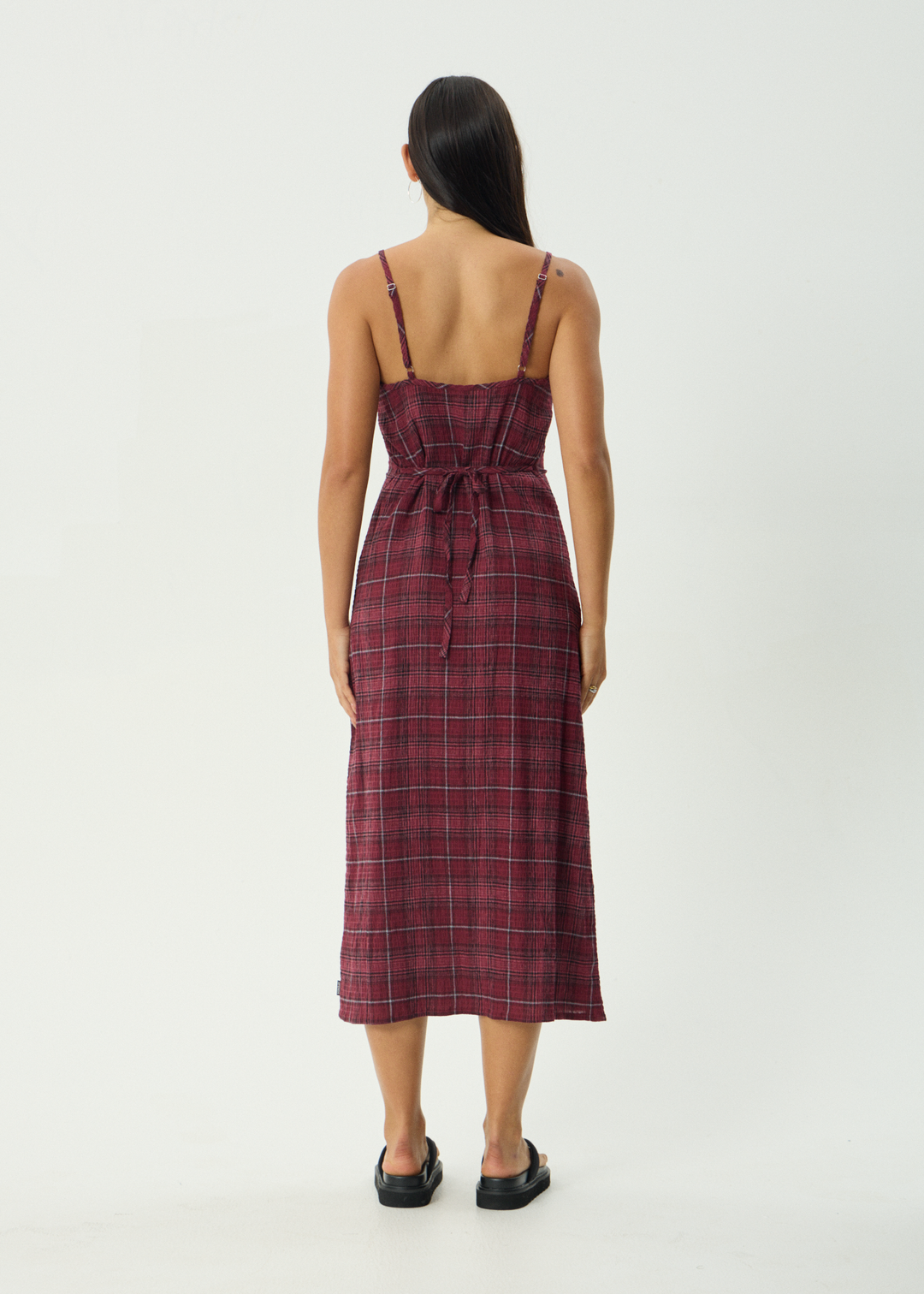 AFENDS Womens Eboni Rumi - Seersucker Check Dress - Port Check