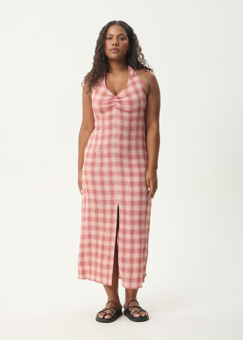 afends dress AFENDS Womens Andy - Seersucker Maxi Dress