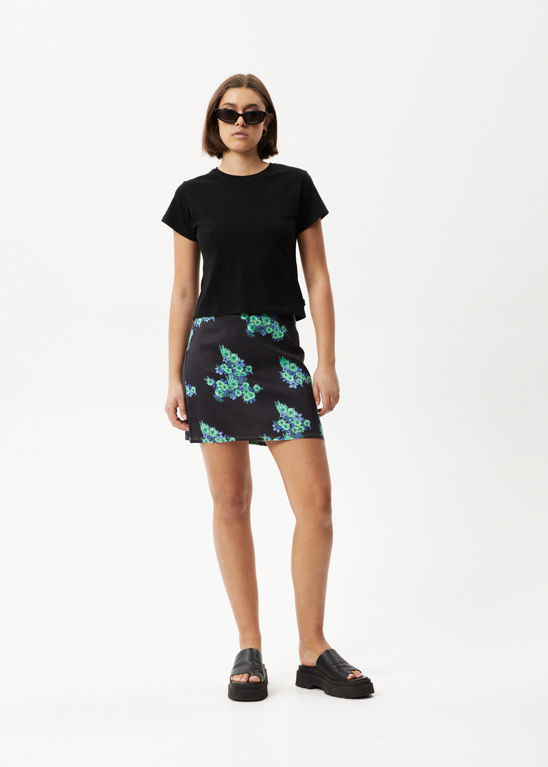 AFENDS Womens House Of Darwin - Mini Skirt - Charcoal Floral