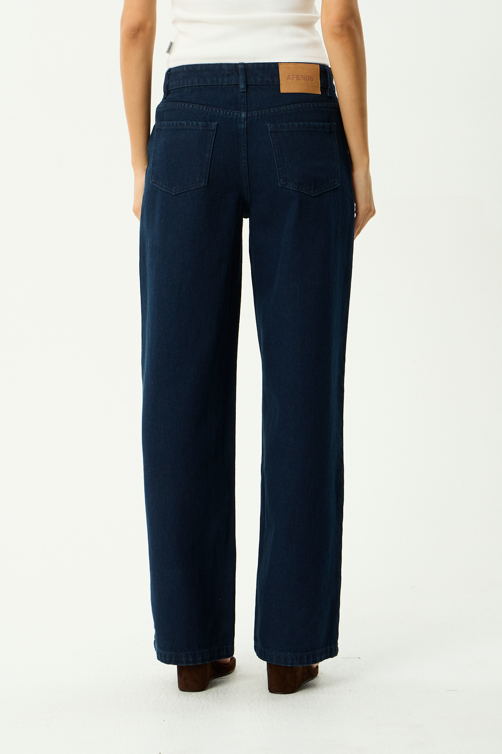 AFENDS Womens Alyra - Low Rise Wide Leg Jean - Ink