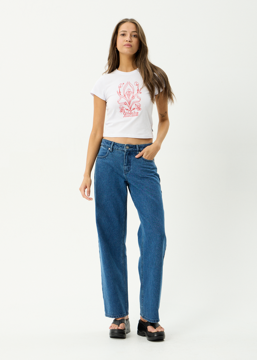 AFENDS Womens Good Nature - Recycled Baby Tee - White