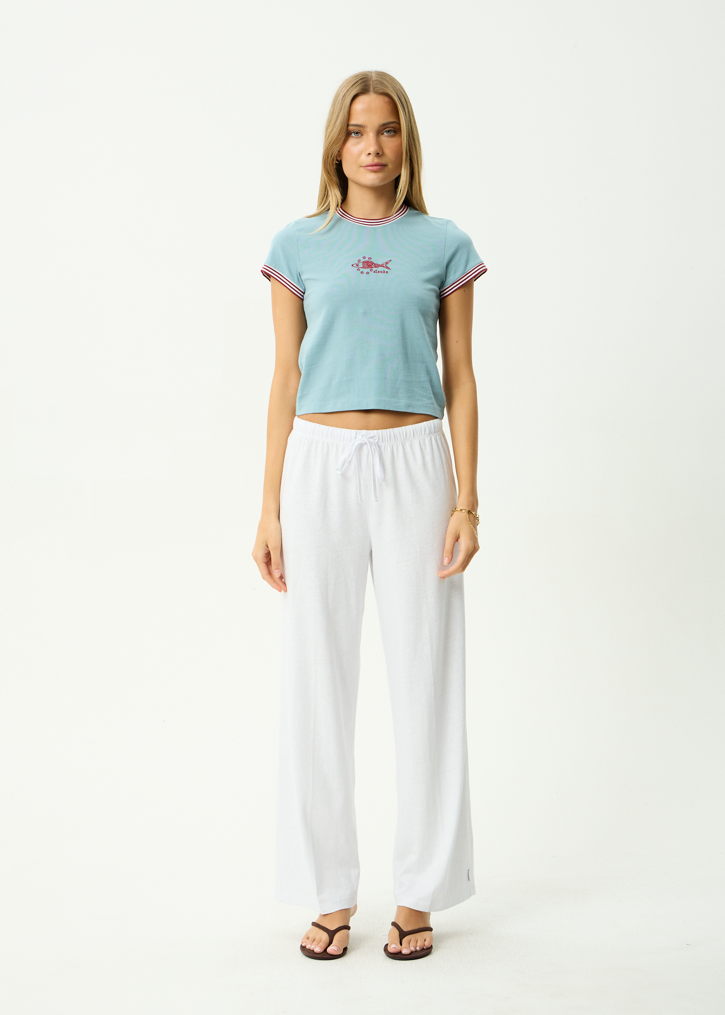 AFENDS Womens Plenty - Recycled Baby Tee - Overcast