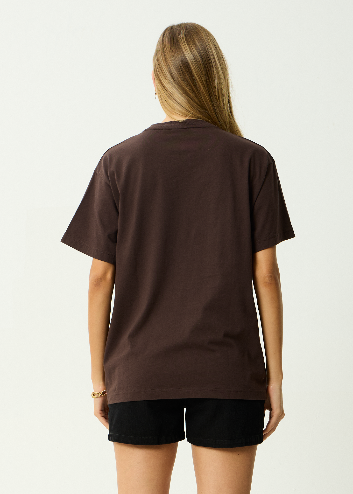 AFENDS Womens Garden Variety - Recycled Oversized Tee - Coffee