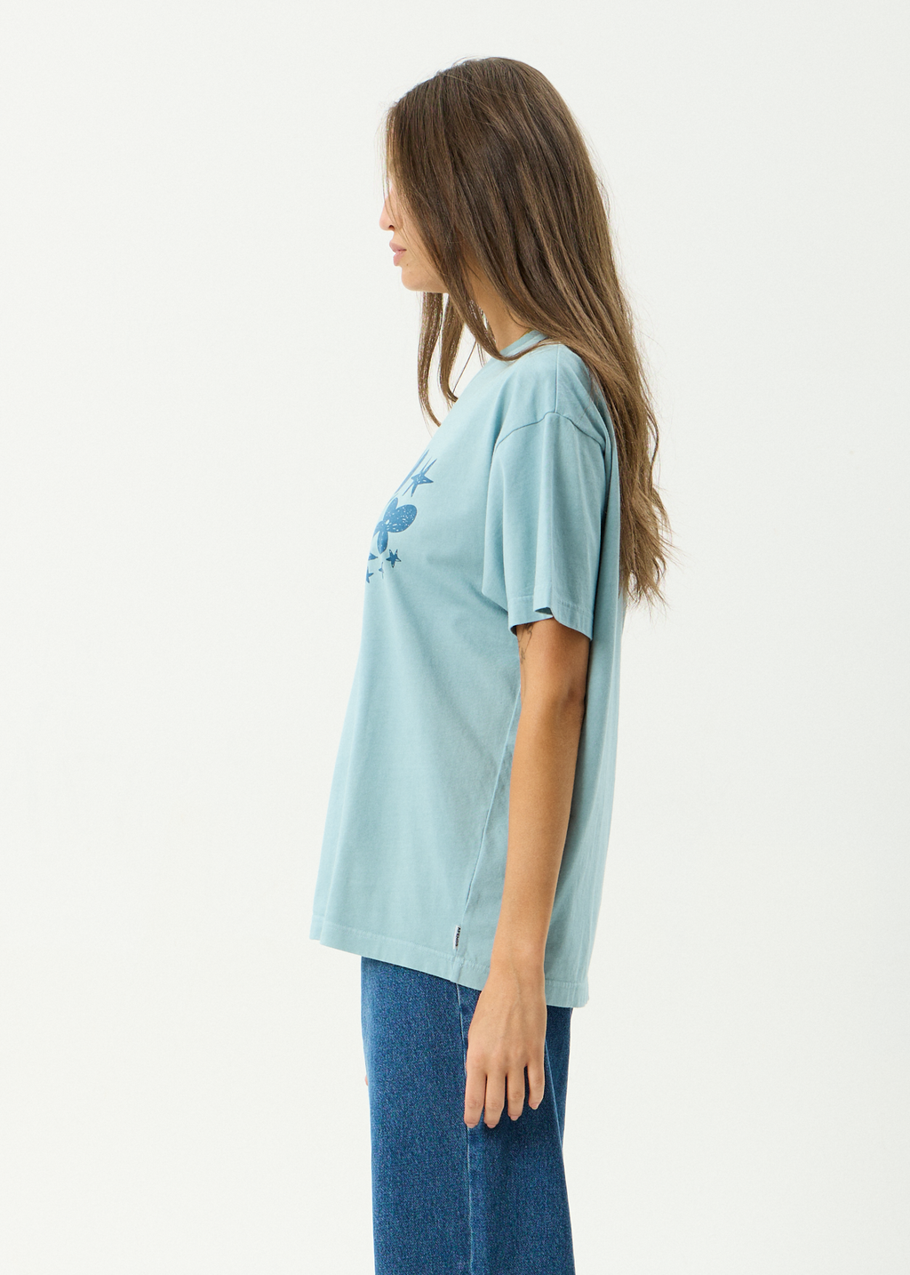 AFENDS Womens Garden Variety - Recycled Oversized Tee - Overcast