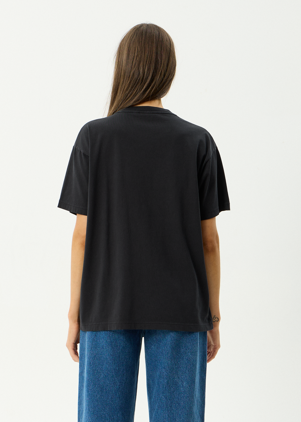 AFENDS Womens Sea Siren - Recycled Oversized Tee - Stone Black