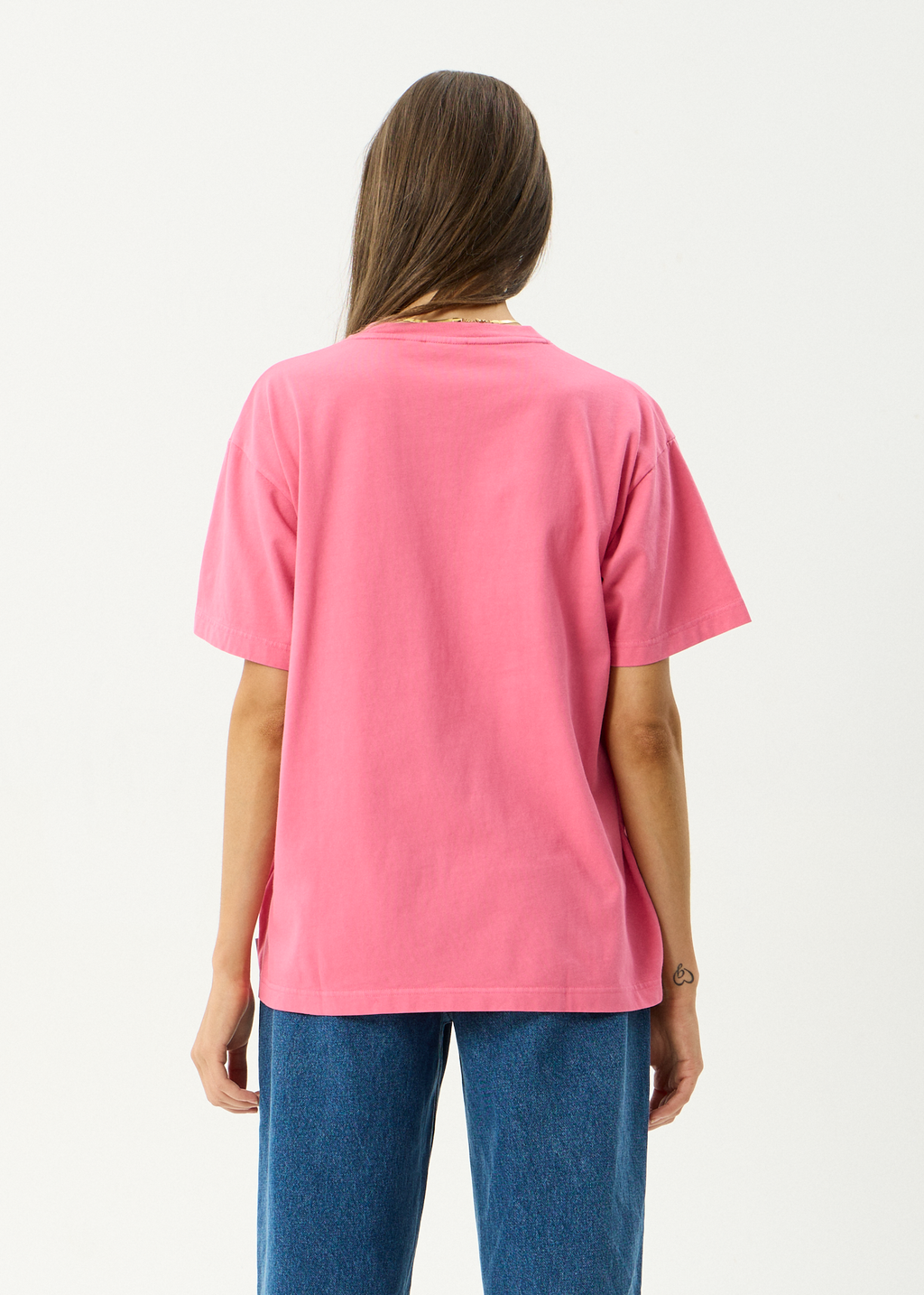 AFENDS Womens Sea Siren - Recycled Oversized Tee - Washed Raspberry