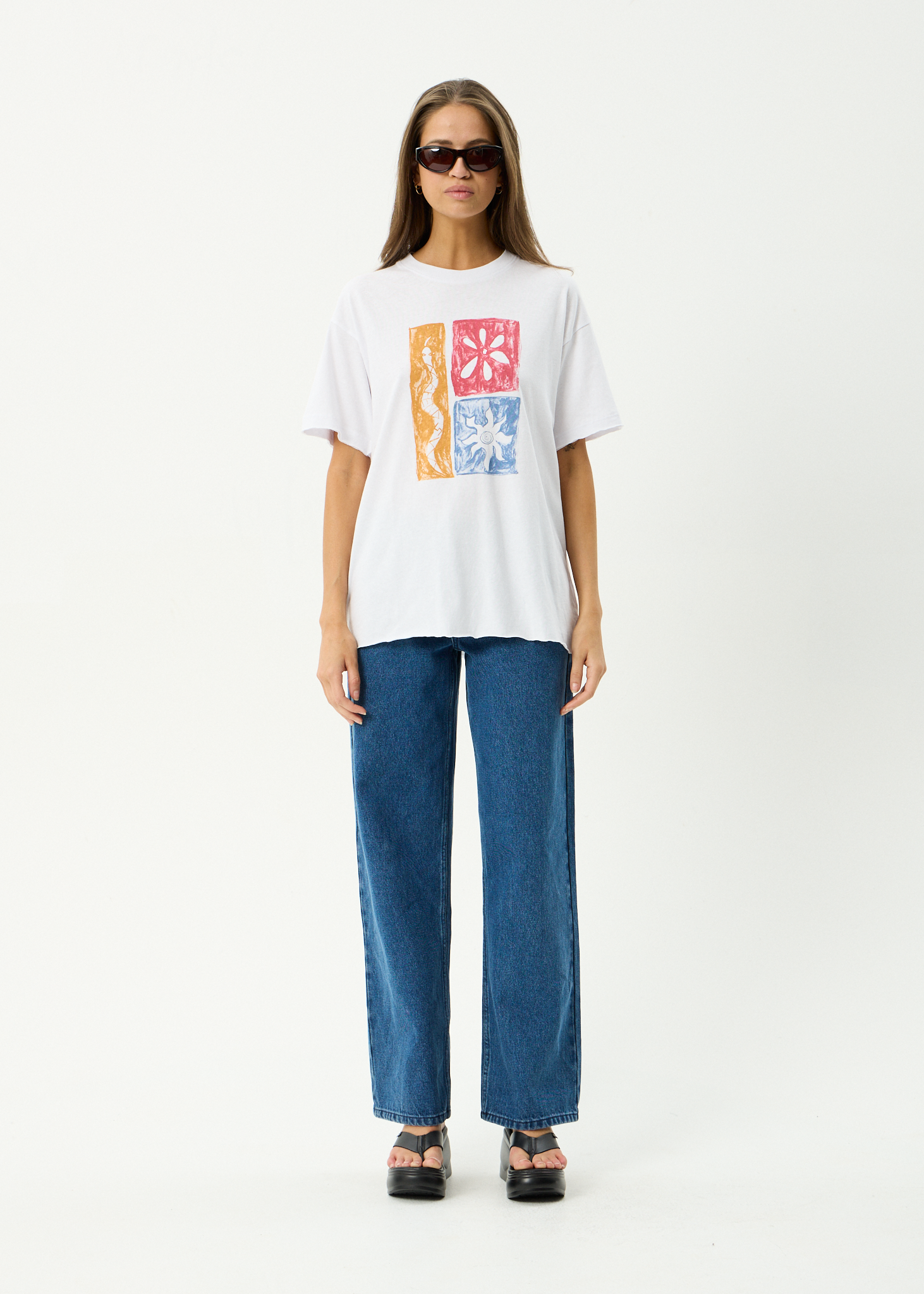 AFENDS Womens Zephyr - Hemp Oversized Tee - White