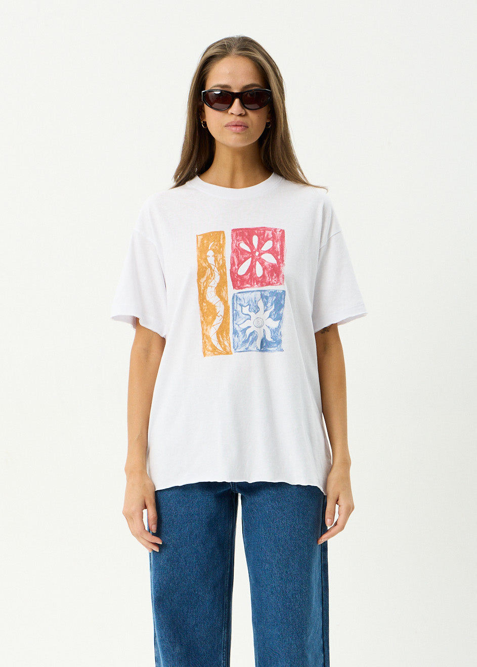 AFENDS Womens Zephyr - Hemp Oversized Tee - White