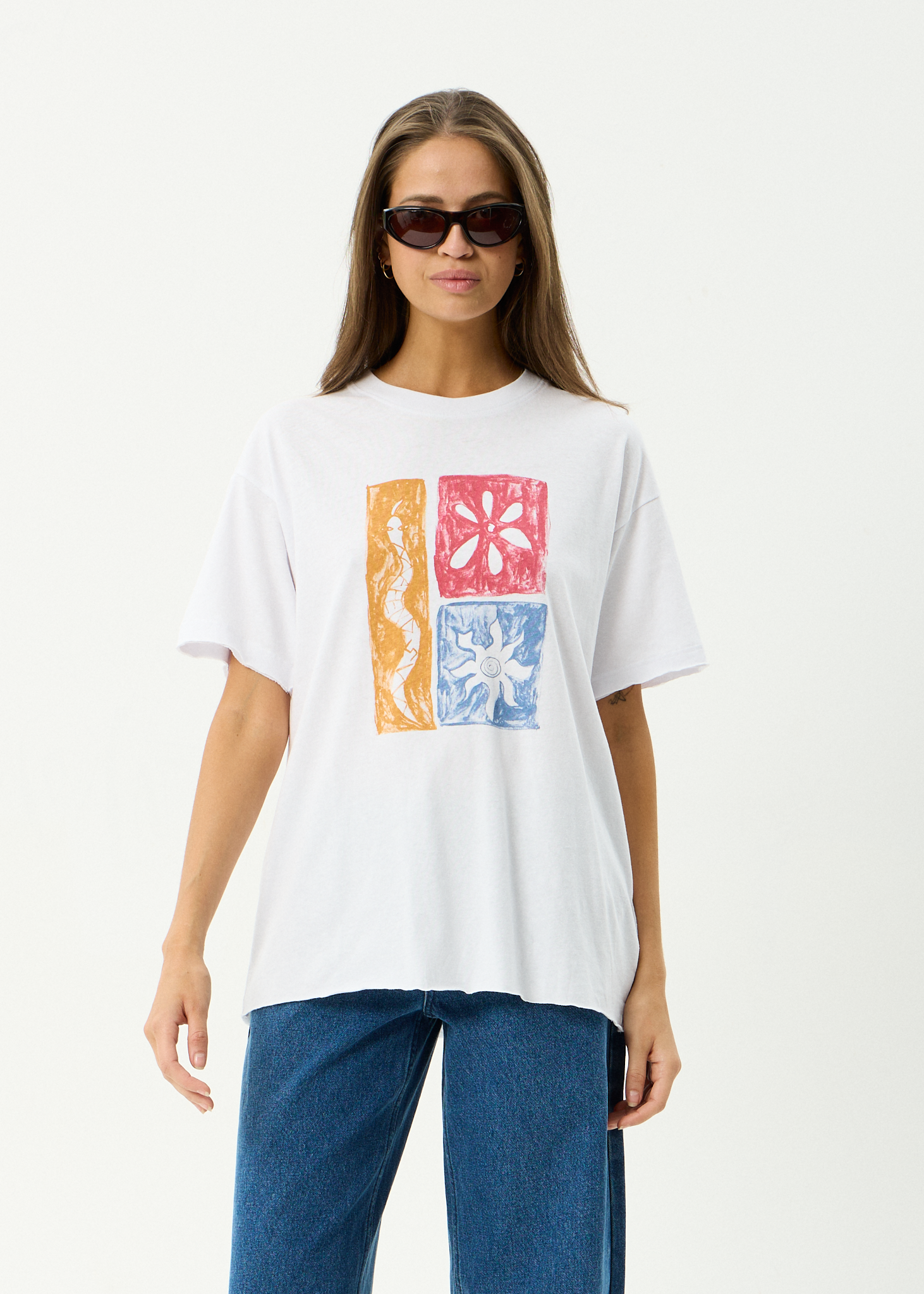 AFENDS Womens Zephyr - Hemp Oversized Tee - White