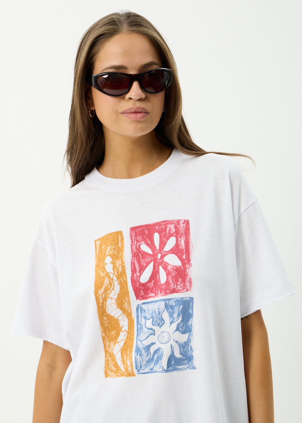 AFENDS Womens Zephyr - Hemp Oversized Tee - White