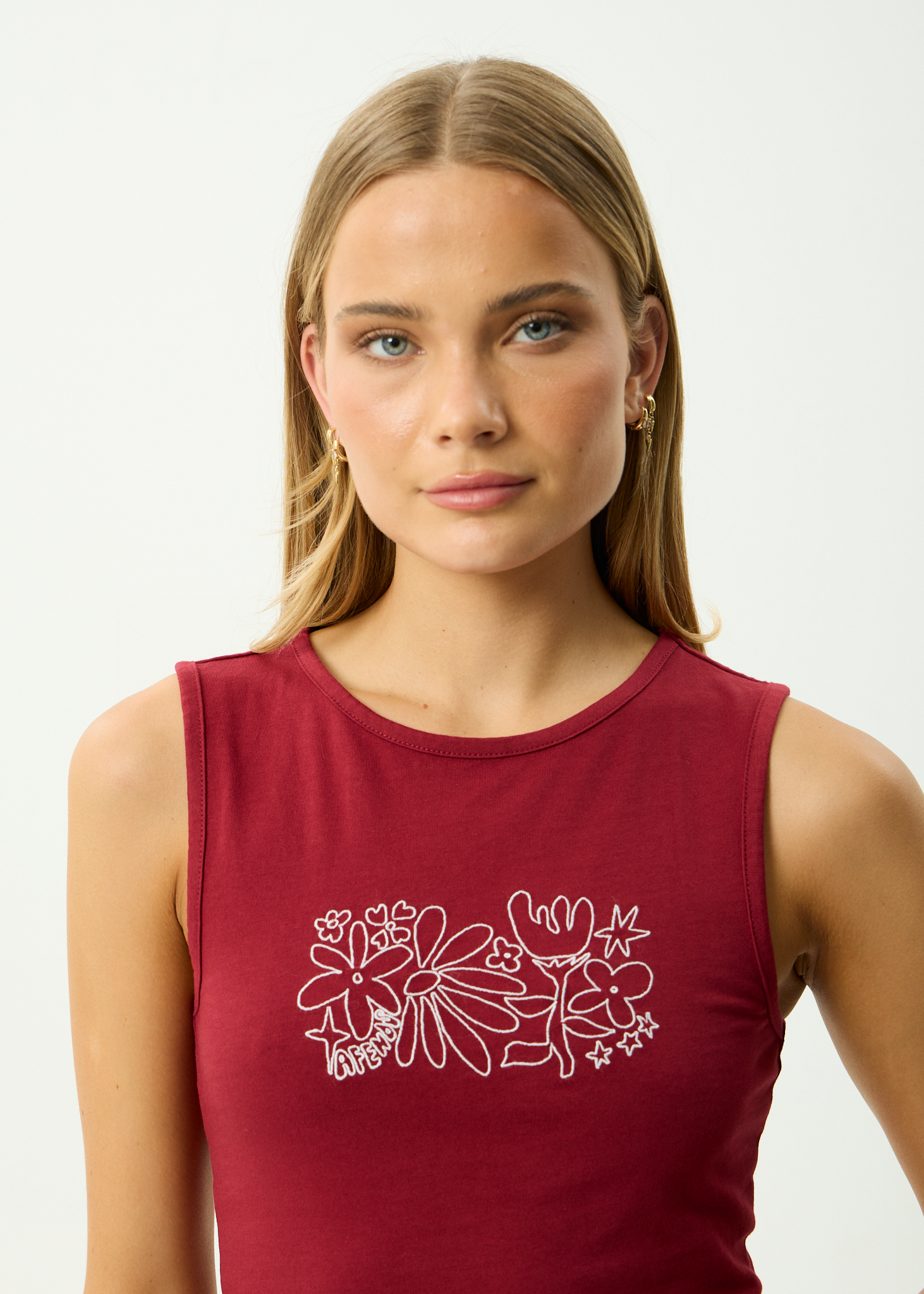 AFENDS Womens Garden Variety - Recycled Tank - Burgundy