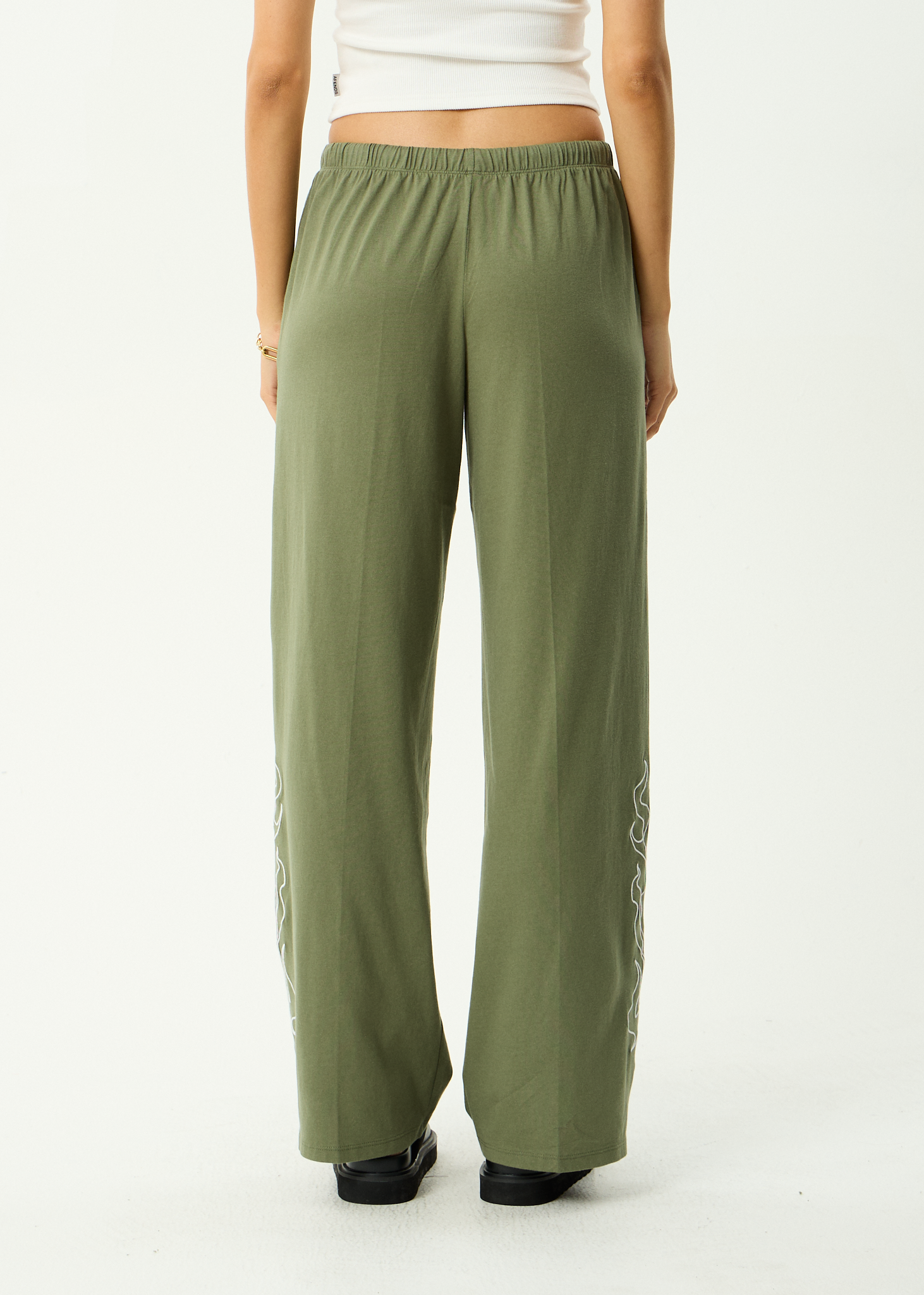 AFENDS Womens Dirts - Recycled Jersey Pant - Deep Olive