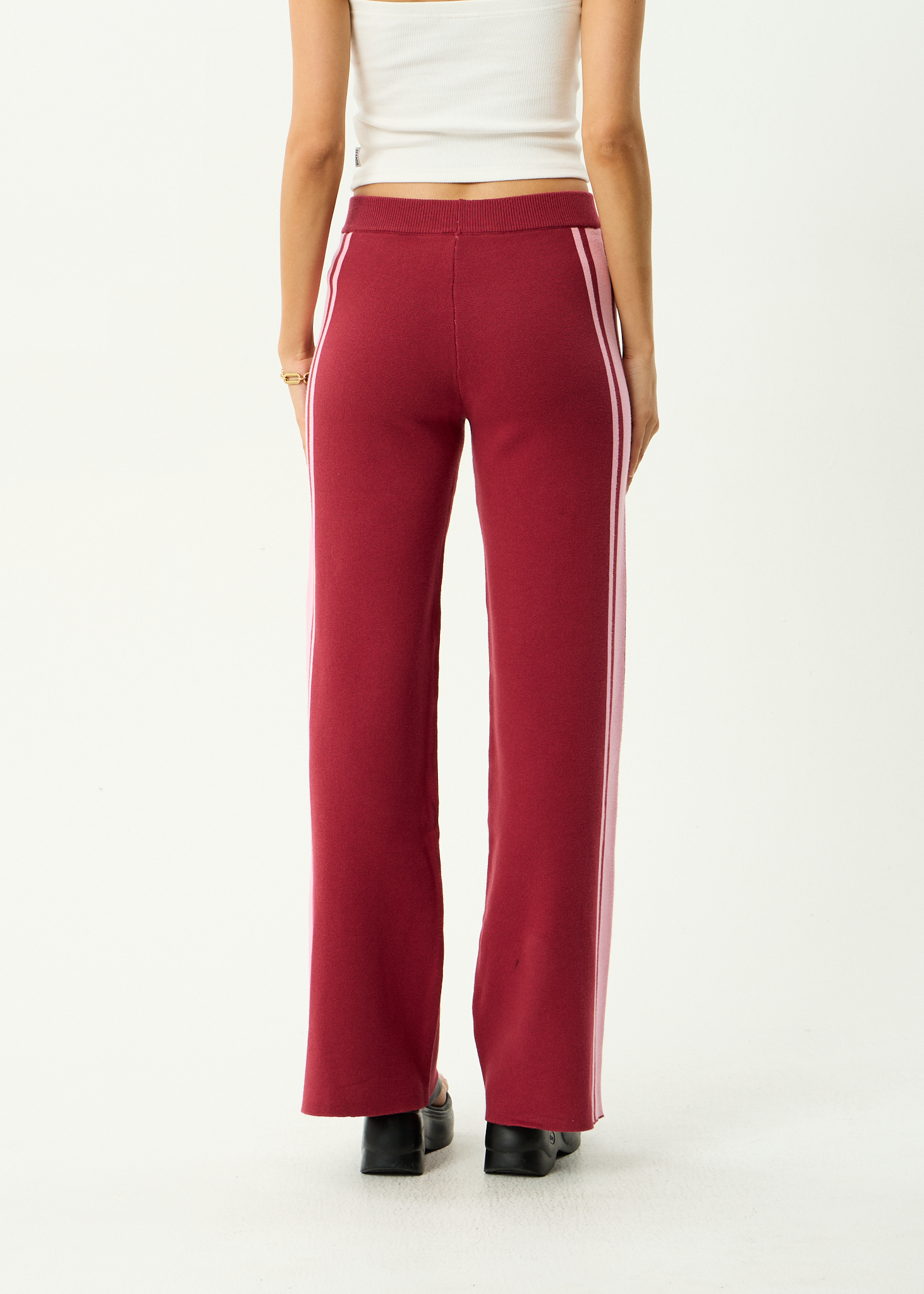 AFENDS Womens Sunny - Recycled Knit Pant - Burgundy